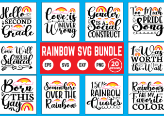 rainbow svg bundle rainbow, svg, llama, unicorn, birthday, love, christmas, funny, floral, flowers, spring, womens, party, squad, twosday, colorful, pride, lgbtq, apple, bright, happy, lgbt, lesbian, baby, unicorns, school, 2