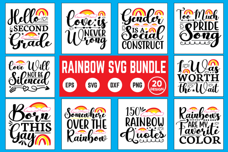 rainbow svg bundle rainbow, svg, llama, unicorn, birthday, love, christmas, funny, floral, flowers, spring, womens, party, squad, twosday, colorful, pride, lgbtq, apple, bright, happy, lgbt, lesbian, baby, unicorns, school, 2