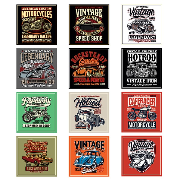Car hot rod drift roadster vintage American classic car posters – Digital file, SVG Cdr EPS clip art silhouette designs, digital download