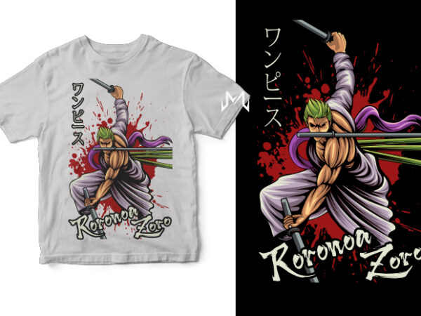 Roronoa zoro 2 t shirt design online