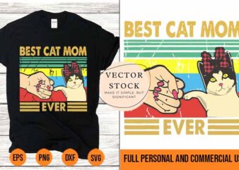 Best Cat Mom Ever Red Headband Mother s Day T-Shirt svg Best New 2022