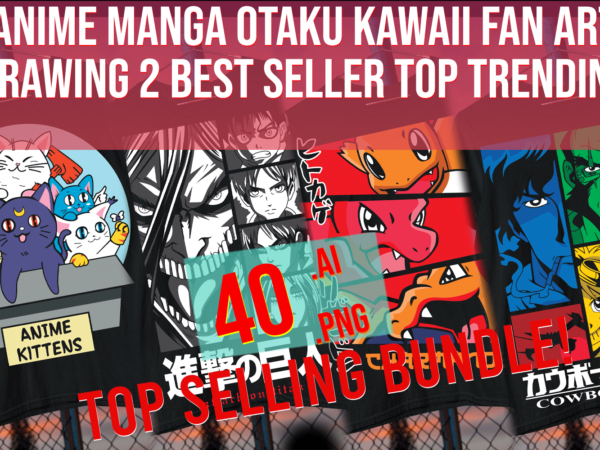 Anime manga otaku kawaii fan art drawing 2 best seller top trending t shirt vector