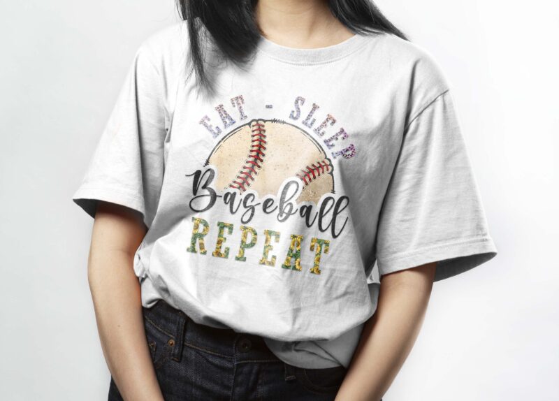 Eat Sleep Baseball Repeat Tshirt Design