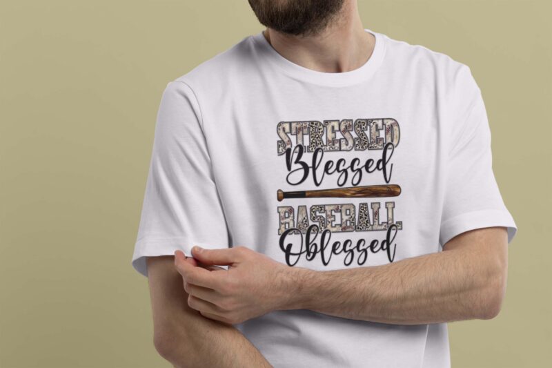 Stressed Blessed Baseball Oblessed Tshirt Design