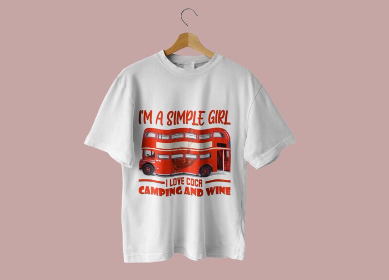 Double Decker Bus Camping Quotes Tshirt Design