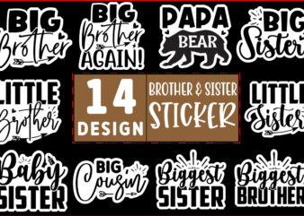 Brother AND Sister stickers SVG Design Bundle