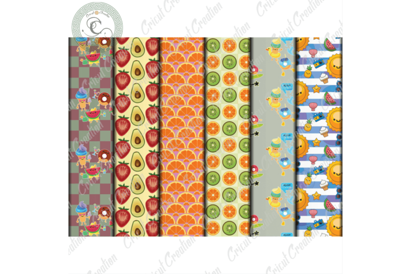 Summer Funny Fruits Patterns, 12 Digital Papers JPG – PNG Diy Crafts, Tropical Fruits PNG Files For Cricut, Funny Fruits Pattern Silhouette Files, Trending Cameo Htv Prints