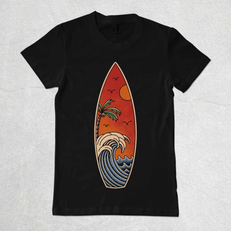 Sunset board tshirt design