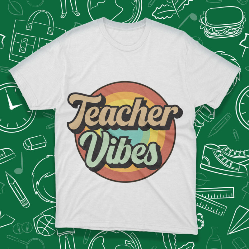 Retro Vintage Teacher Vibes SVG, Teachers Day Svg, Classical teacher summer sublimation