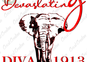 Delta Sigma Theta , Devastating ElephantDiy Crafts,Red Theta Svg Files For Cricut, Diva 1913 Silhouette Files,Trending Cameo Htv Prints