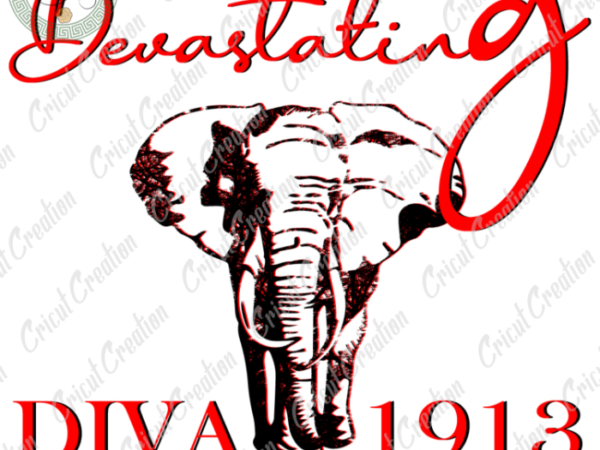 Delta sigma theta , devastating elephantdiy crafts,red theta svg files for cricut, diva 1913 silhouette files,trending cameo htv prints t shirt vector illustration