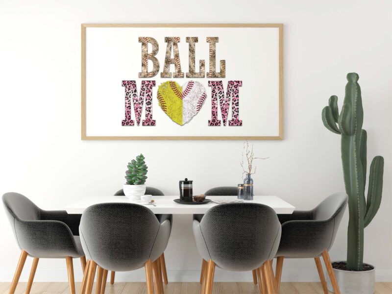 Ball Mom With Heart Tshirt Design