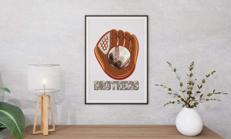 Baseball Glove Brothers Tshirt Design