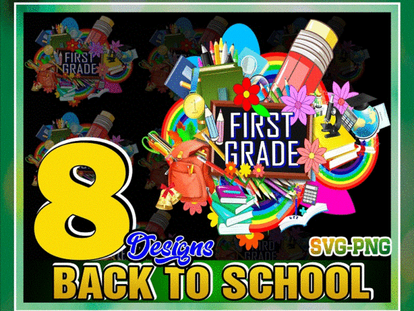 8 designs back to school bundle png, grade, teacher, teacher, retro, rainbow, sublimate, sublimation download, instant download 1045331765