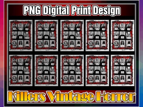 Killers vintage horror png, chucky freddy, jason it sublimation, killers vintage horror png t-shirt, retro horror, png digital print design 1031625592