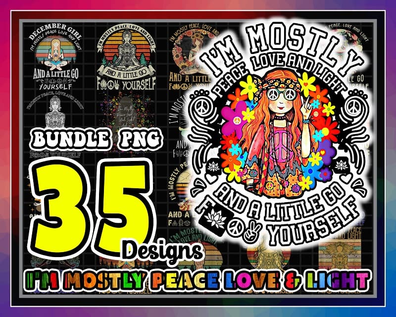Bundle 35 I’m Mostly Peace Love and Light Png, Yoga Lover Png, Namaste png, Yoga Women Png, Vintage Retro Yoga Girl, Digital Download 981577754
