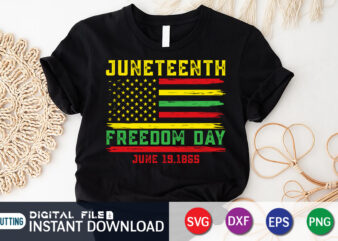 Juneteenth Freedom Day June 19.1865 T Shirt Vector, Freedom Day Flag Shirt