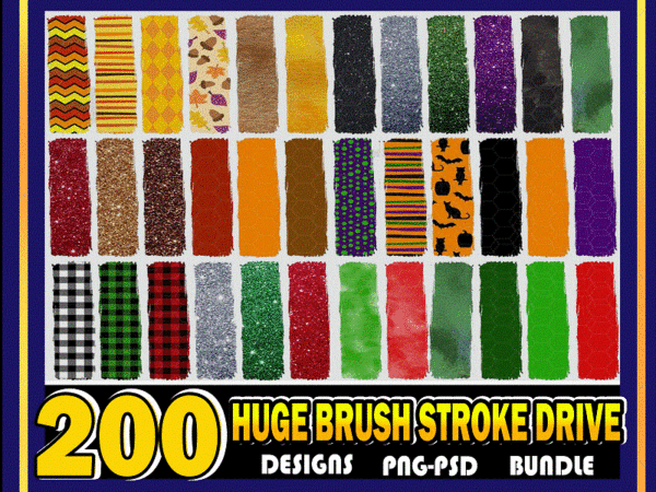200 designs huge brush stroke drive, lifetime access png & psd for sublimation, print, cut, cricut, silhouette, procreate, digital download 892757342