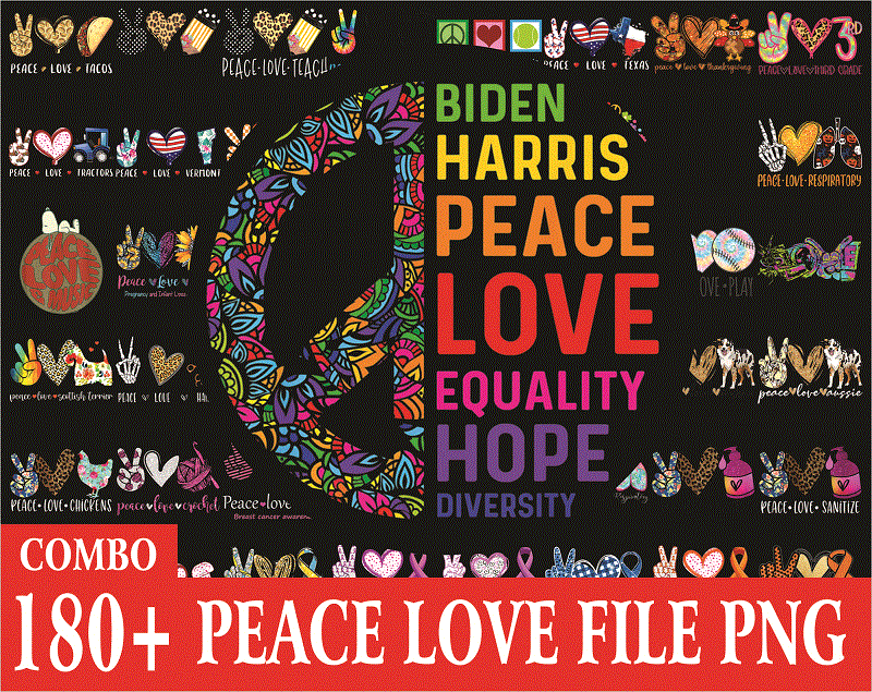 Bundle 170+ Design Peace Love Png, Peace Love Christmas PnG, Peace Love Everything PNG, Peace Love Sublimation Png, Instant Digital Dowload 892910532