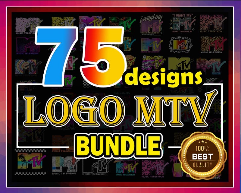 75 Logo Mtv Bundle PNG , Logo Mtv, MTV Old School , Mtv Logo Set , MTV Leopard , Sublimation File and New Update Mtv, Digital Download 991247654
