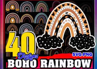 40 Boho Rainbow Designs, Rainbow Svg/Png, Hand Drawn Rainbow SVG, Pastel Rainbow, Rainbow Cricut Files, Rainbow Vector, Digital Download 991641010