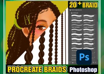 Procreate Braids, Deluxe Photoshop Studio Paint Braids, Twists, Realistic Braid Brush, Hair Brush, Anime Cartoon, Illustration Fashion 998193778 t shirt illustration