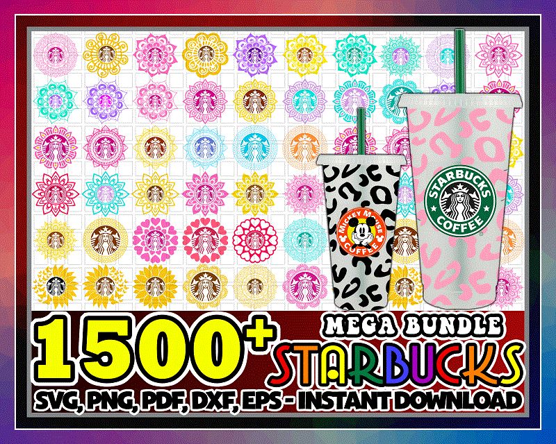 Combo 1500+ Starbucks Mega Bundle, Starbucks Coffee Logos, Starbucks Font, Files For Cricut Svg, Png, Dxf, Eps, Jpg, Instant Download 1021134989