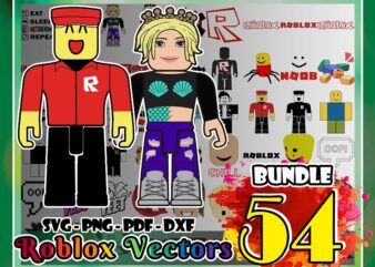 Bundle 54 Designs Roblox Vectors, Roblox svg, png, dxf, Roblox Face svg, Roblox svg Cut Files, Silhouette, Roblox Clipart, Digital Download 1005071474