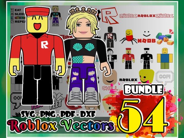 Bundle 54 designs roblox vectors, roblox svg, png, dxf, roblox face svg, roblox svg cut files, silhouette, roblox clipart, digital download 1005071474
