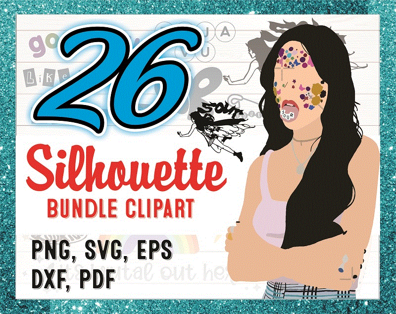 Bundle 26 Girls Silhouette Clipart, Svg, Png, Dejavu Png, Good for you Png, Rainbow Svg, Beautiful Young Girl Svg, Instant Download 1025541562