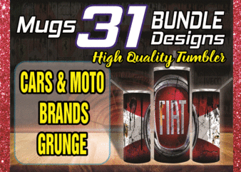 Bundle 31 tumber, cars & moto brands grunge design, 20oz skinny straight bundle, template for sublimation, digital download, tumbler digital 1014591399