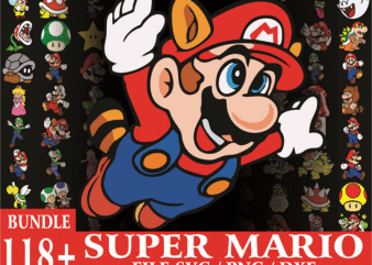 120+ Super Mario SVG PNG DXF Bundle, Super Mario Svg, Super Mario Alphabet, Peach Princess, Koopa Troopa, Goomba Svg, Super Mario World Svg 926322408
