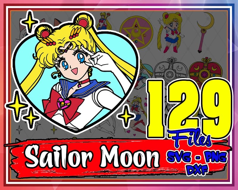 129 Designs Sailor Moon svg Bunde, Sailor Moon svg png dxf, Sailor Moon svg cut fies, Sailor Moon Cipart, MusicArtStore Digital Download 1012450543