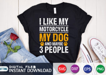 I Like My Motorcycle My Dog and Maybe 3 People T Shirt print template