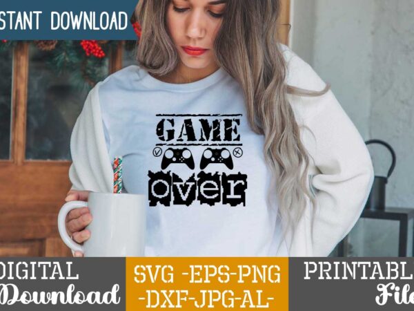 Game over,eat sleep game repeat,eat sleep cheer repeat svg, t-shirt, t shirt design, design, eat sleep game repeat svg, gamer svg, game controller svg, gamer shirt svg, funny gaming quotes,
