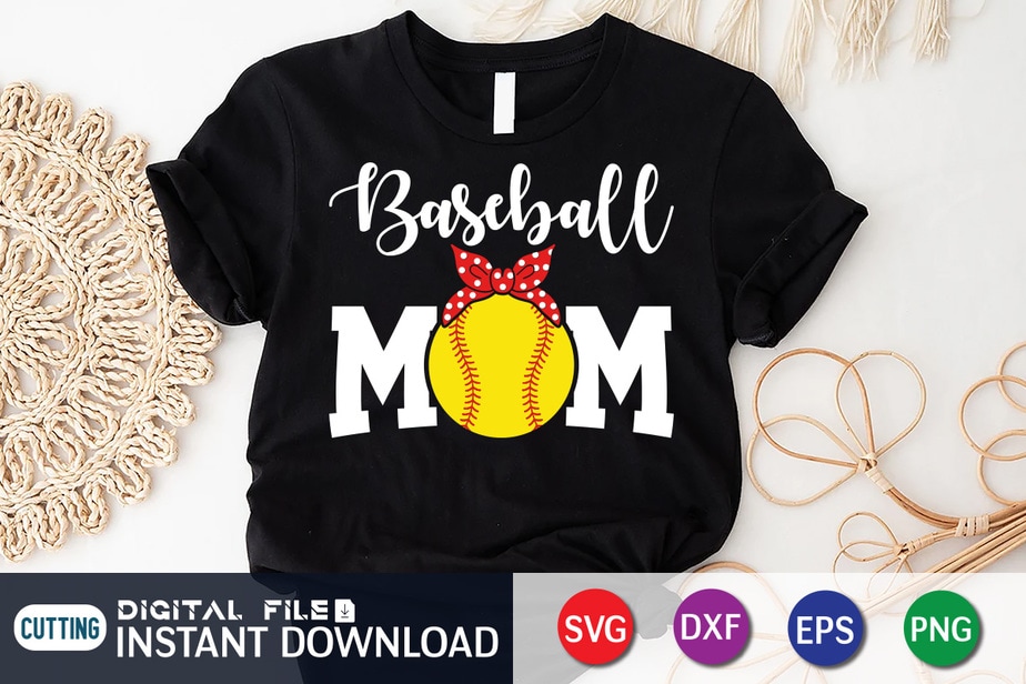 Baseball Mom SVG Mother's Day Baseball SVG Baseball Mama Baseball Mom Life Cut File For Cricut DIY Baseball Mom T-shirt or Car Decal