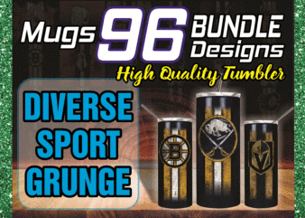 96 Diverse Sport Grunge Designs, 20oz Skinny Straight Bundle, Template For Sublimation, Digital Download, Tumbler Digital 1014591399