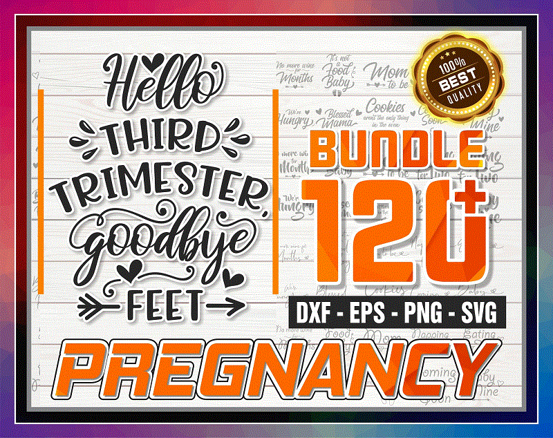 120 Designs Funny Pregnancy SVG Bundle, Pregnant Women Clip Art, Pregnancy Announcement PNG for Sublimation, Instant Download CB1024244738