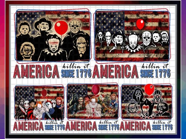 Bundle 4th of july horror killers png, horror killers png, independence day, halloween movie fan, jason michael freddy, horror characters 1026051594 t shirt template