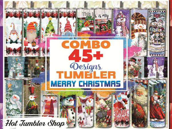 Combo 45+ tumbler merry christmas tumbler png (snowman – santaclaus – gnomes), 20 oz skinny digital file, tumbler digital 8808122012 t shirt vector file