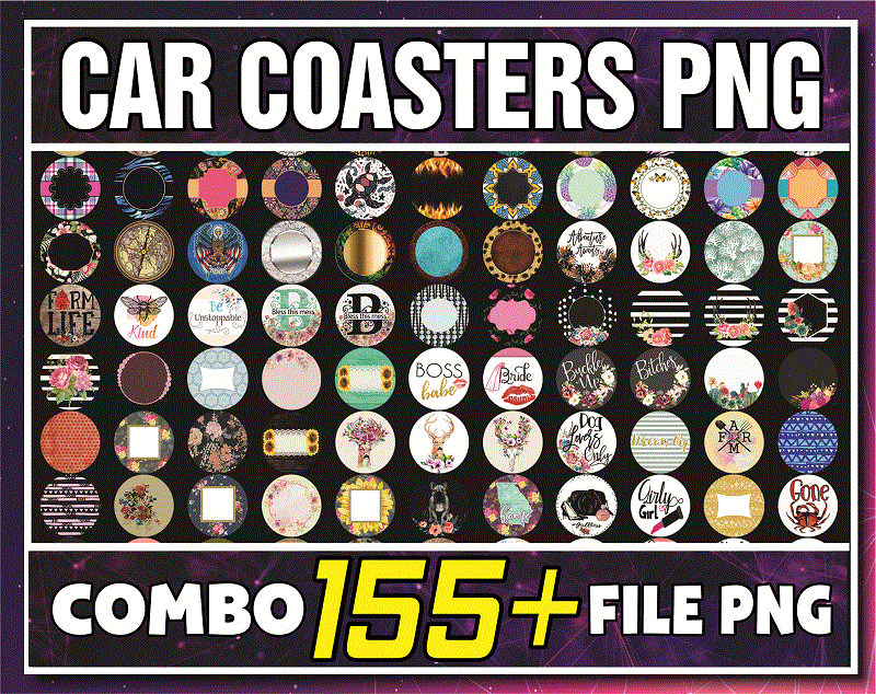 160+ Designs Car Coasters Png, Car Coaster Designs, Coaster PNG Designs For Sublimation, Sublimation Digital Downloads 742328913