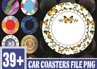 Combo 42 Designs Car Coaster Png Bundle, Coaster Bundle, Mockup Included, Sublimation Designs, Digital Download 797654977