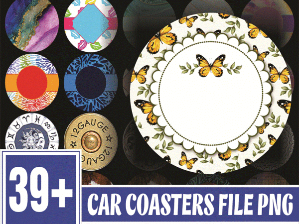 Combo 42 designs car coaster png bundle, coaster bundle, mockup included, sublimation designs, digital download 797654977