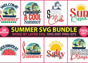 Summer t-shirt design Bundle, Summer vector t-shirt design, Summer SVG Bundle, Hello Summer Svg, Summer SVG Bundle, Summer Svg, Beach Svg, Summer Design for Shirts, Summertime Svg,Summer Bundle SVG, Beach