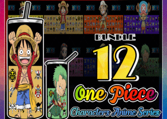 Combo 12 one piece characters anime series designs , 20oz skinny straight,template for sublimation,full tumbler, png digital download 1014533239