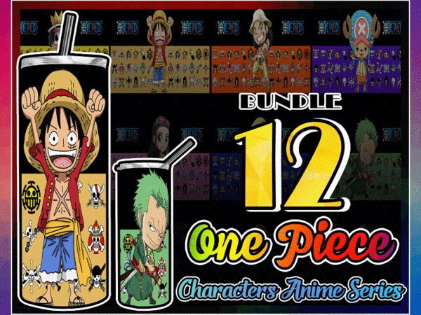 Combo 12 one piece characters anime series designs , 20oz skinny straight,template for sublimation,full tumbler, png digital download 1014533239