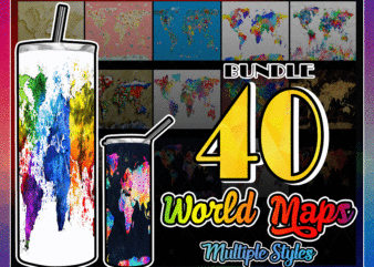 Combo 40 world maps multiple styles designs , 20oz skinny straight,template for sublimation,full tumbler, png digital download 1014533239