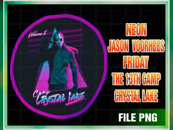 Neon jason voorhees friday the 13th camp crystal lake png, no physical product, sublimation design, digital download 1035011698