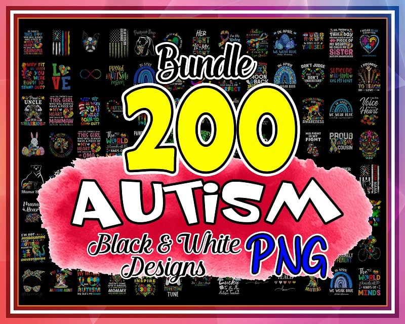 Bundle 200 Autism Png, Autism Awareness png, Autism Bee png, Dabbing Puzzle png, Elephant Autism png, Dinosaur Puzzle png, Digital Download 983340017