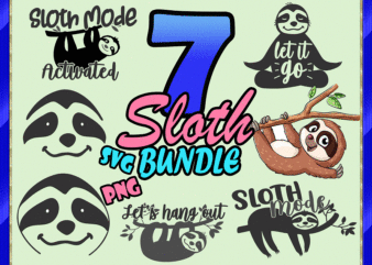 Sloth SVG Bundle, Sloth Mode, Funny Cute Sloth Designs, Sloth Cut File, SVG Cut File, Commercial Use, Printable Vector, Instant Download 689314800